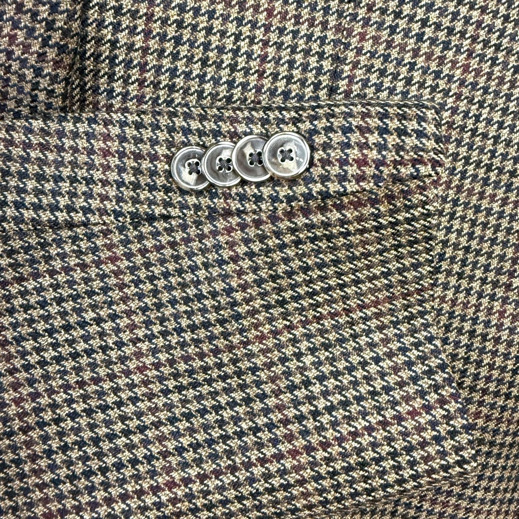 Jos. A. Bank Jos. A. Bank Blazer Jacket Mens 42L Brown Houndstooth Wool Blazer Notch Lapel Single-Breasted 3-Button Jeans/Coat? Size 42R - 7 Thumbnail