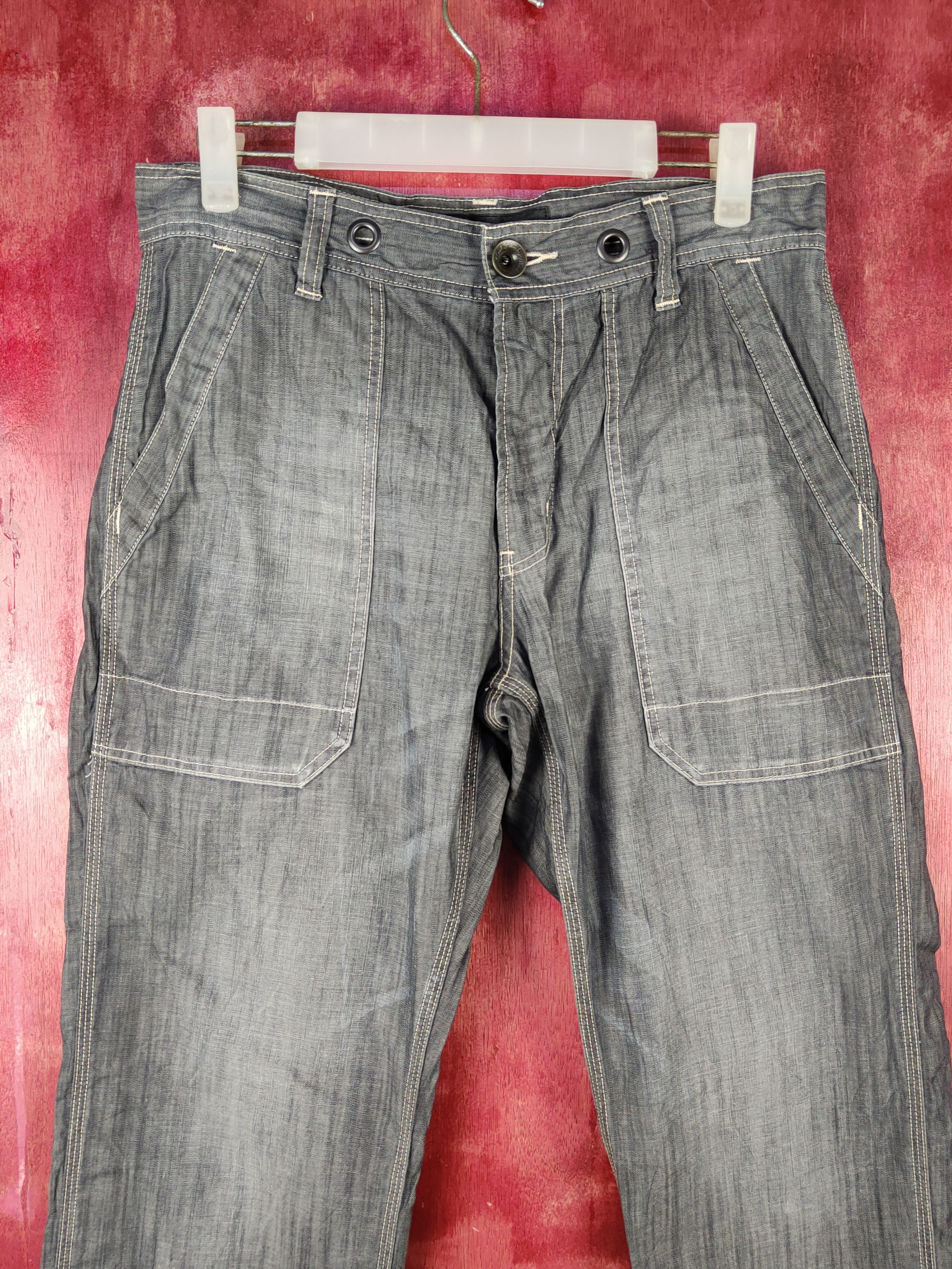 Japanese Brand Back Numbe Black Multipocket Casual Pants #1566 Size US 31 - 2 Thumbnail