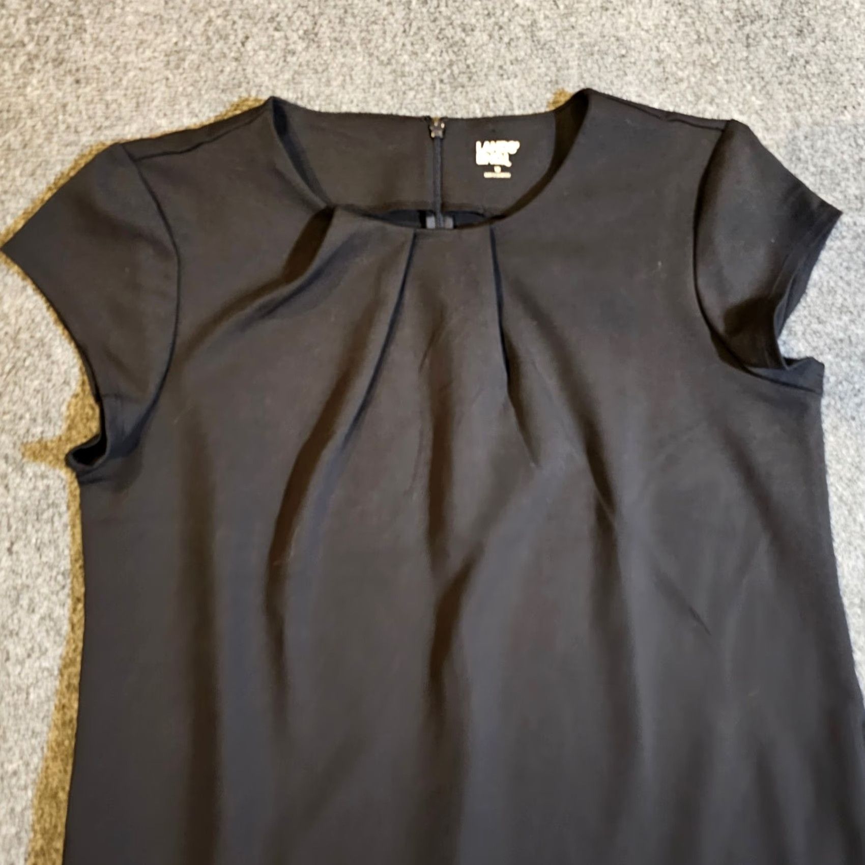 Lands' End Lands End Dress Womens 18 Black Round Neck Stretch Sheath Casual Cap Sleeve Knit Polyester Plus Size 18 Womens Size XXL / US 16-18 / IT 52-54 - 2 Thumbnail