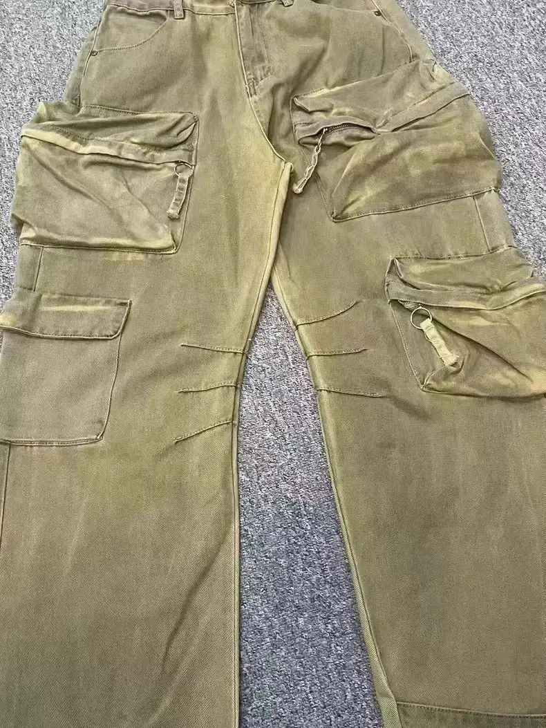 Japanese Brand Punk wasteland style dyed distressed multi-pocket jeans Size US 32 / EU 48 - 4 Thumbnail
