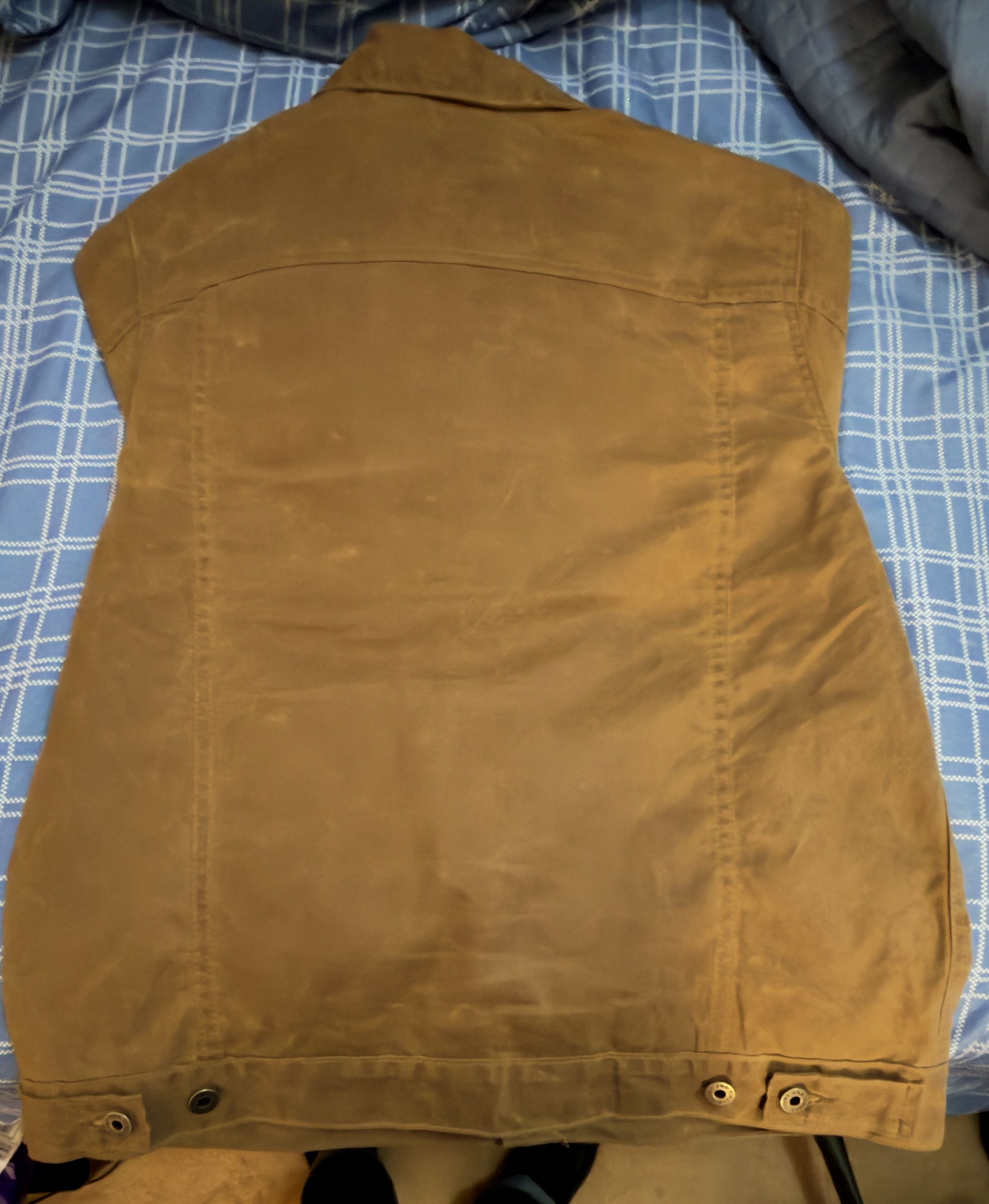 Flint And Tinder LN Flint and Tinder Waxed Cotton Trucker Jacket-Tan: Medium Size US M / EU 48-50 / 2 - 2 Thumbnail