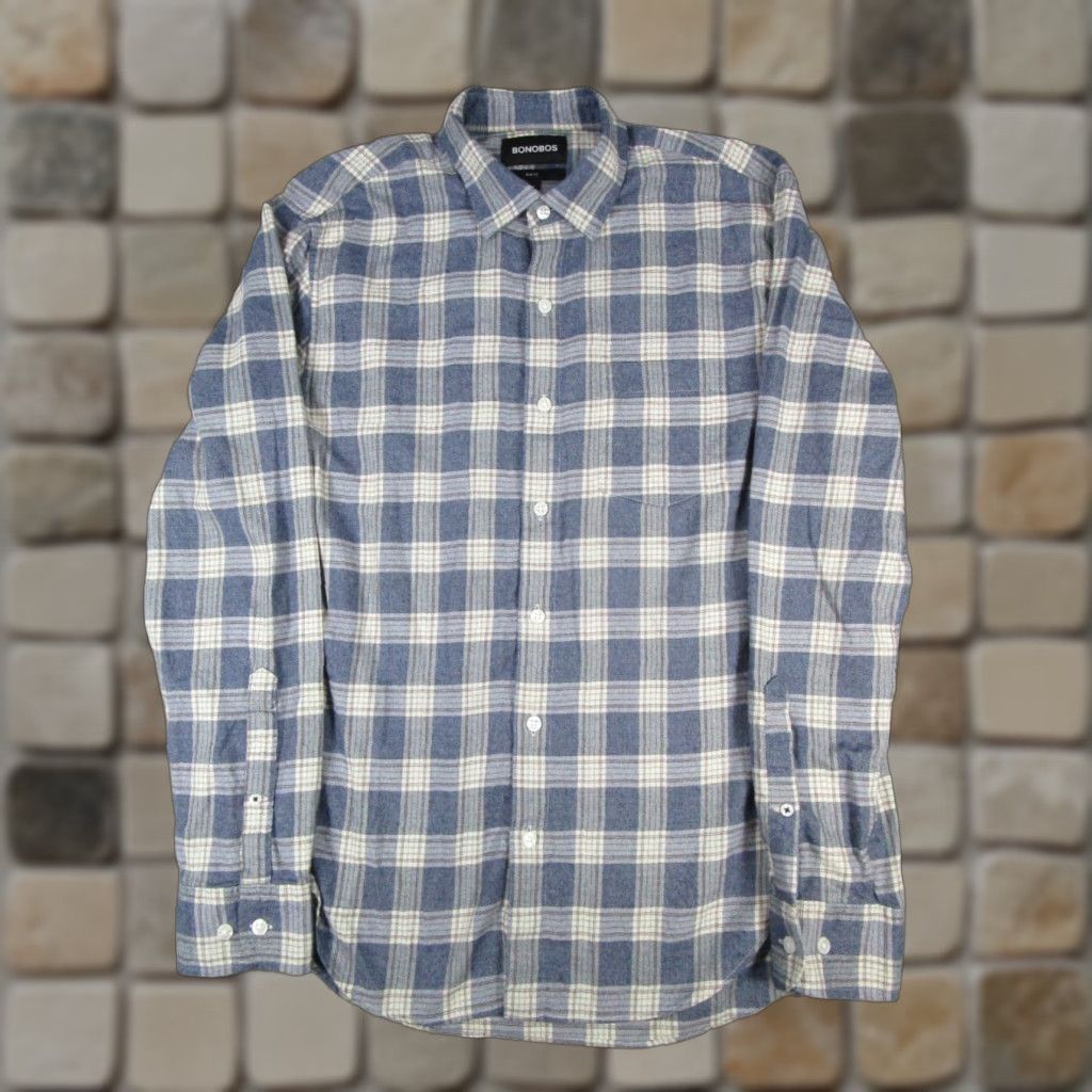 Bonobos Bonobos Shirt Mens Medium Blue Beige Cotton Button Up Size US M / EU 48-50 / 2 - 1 Thumbnail