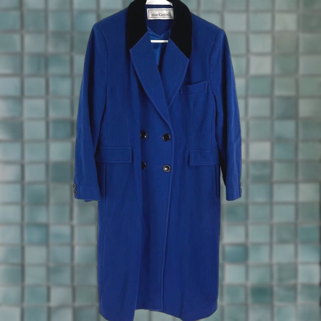Mackintosh Mackintosh Women's Trench Coat Size 12 Blue 100% Pure Wool Long Sleeve Casual Classic Size XL / US 12-14 / IT 48-50 - 1 Thumbnail