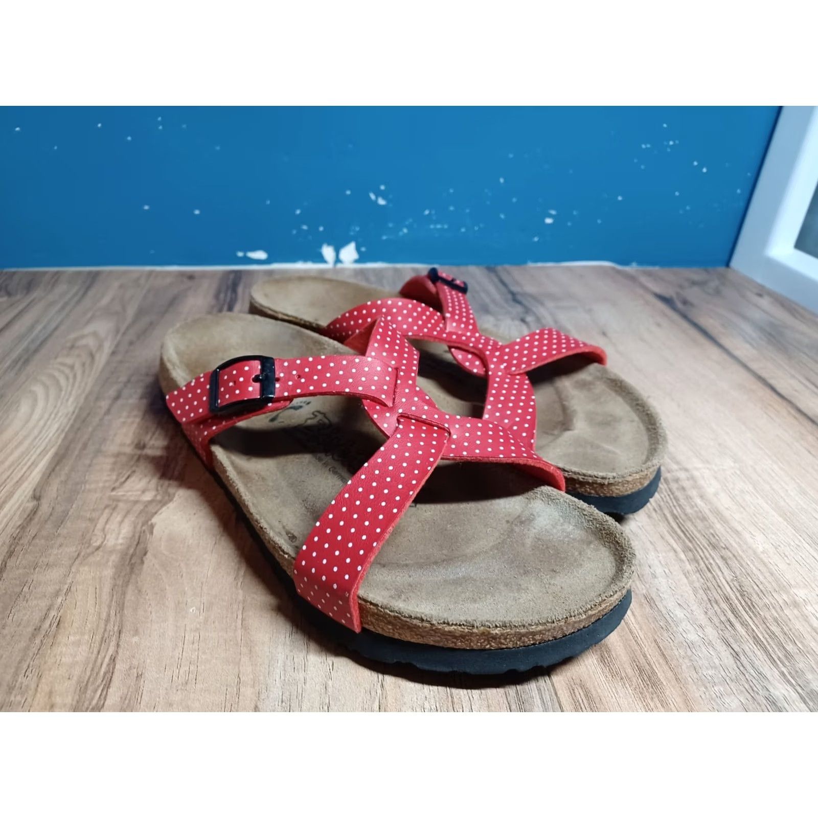 Birkenstock Birkenstock Sylt Red Polka Dot Sandals Womens US 6.5 EU 240 Size US 7 / IT 37 - 2 Thumbnail
