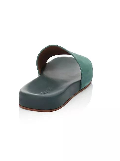 Loro Piana o1srvl11e1024 Suede Slides in Sage Green Size US 10 / EU 43 - 3 Thumbnail
