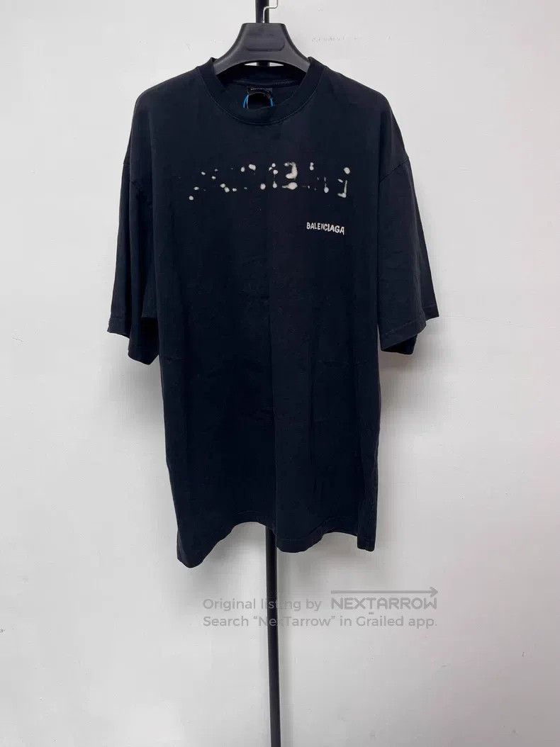 Balenciaga Balenciaga Logo Printed Flat Knit Short Sleeve Size L / US 10 / IT 46 - 1 Thumbnail