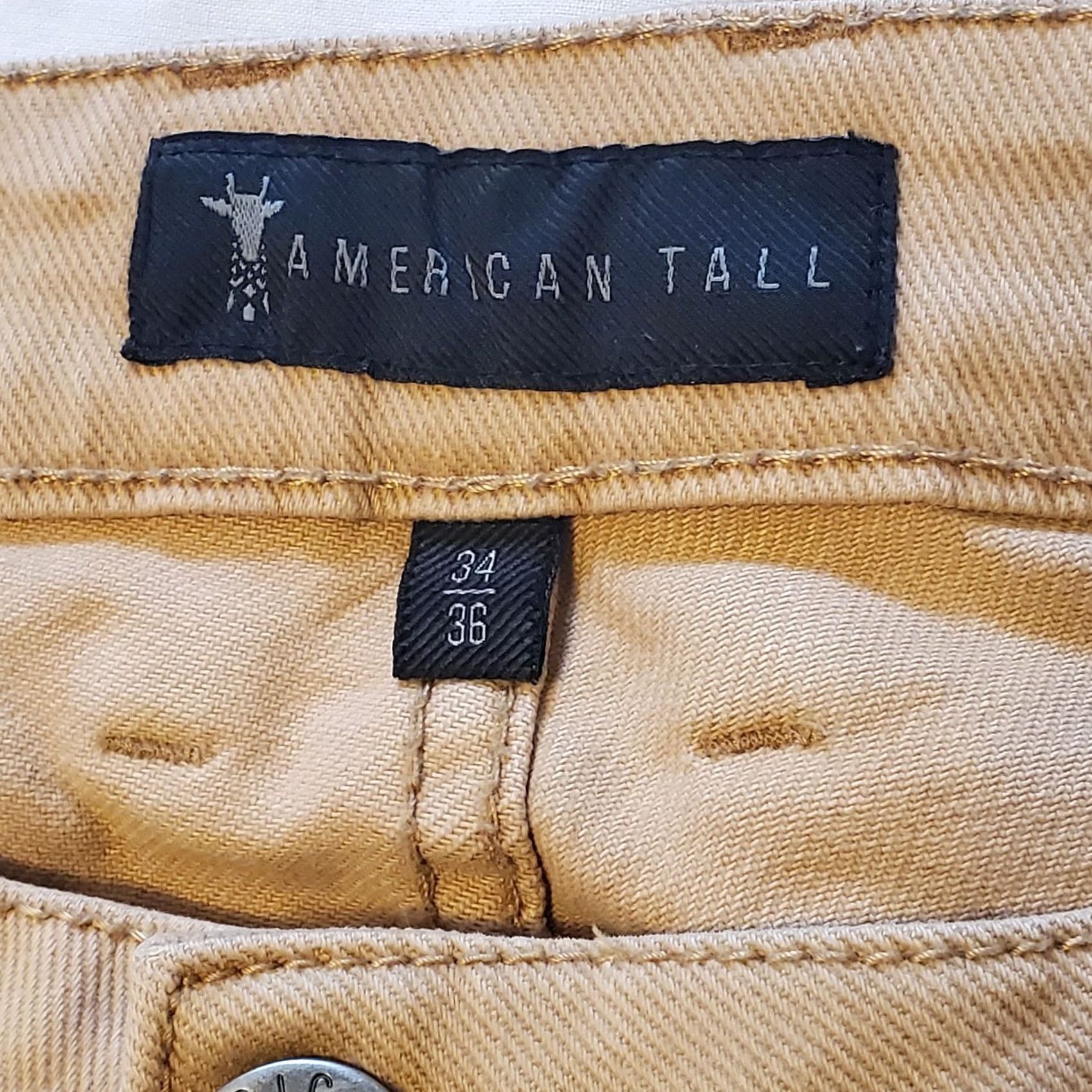 Vintage American Tall Men's Brown 34x35 Tapered Fit Chino Pants Denim Size US 34 / EU 50 - 2 Thumbnail
