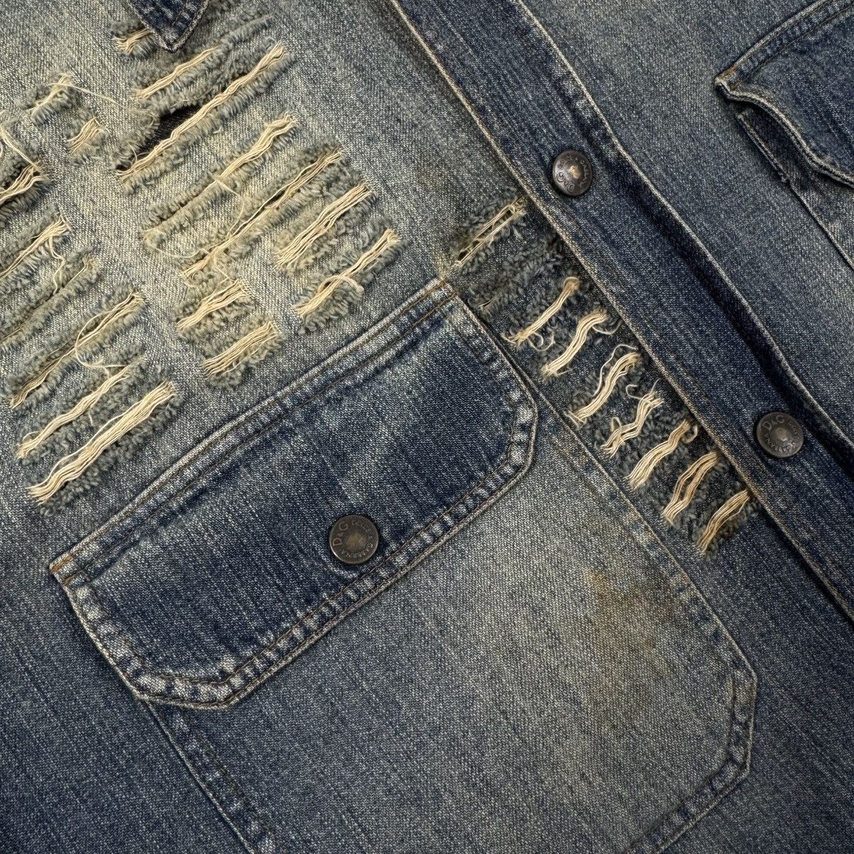 Dolce & Gabbana × Vintage Vintage Dolce & Gabbana Distressed Denim Shirt Vest Size US M / EU 48-50 / 2 - 8 Thumbnail