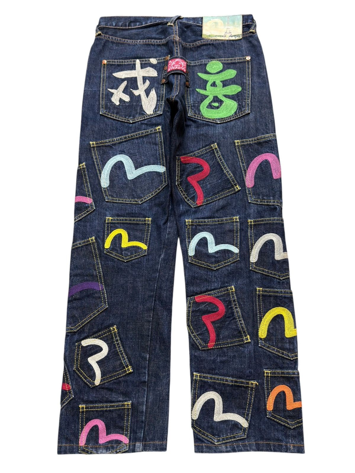 Evisu 🔥Rare🔥Evisu Selvedge Multi Pocket Seagull Multi Color Jean Size US 30 / EU 46 - 1 Thumbnail
