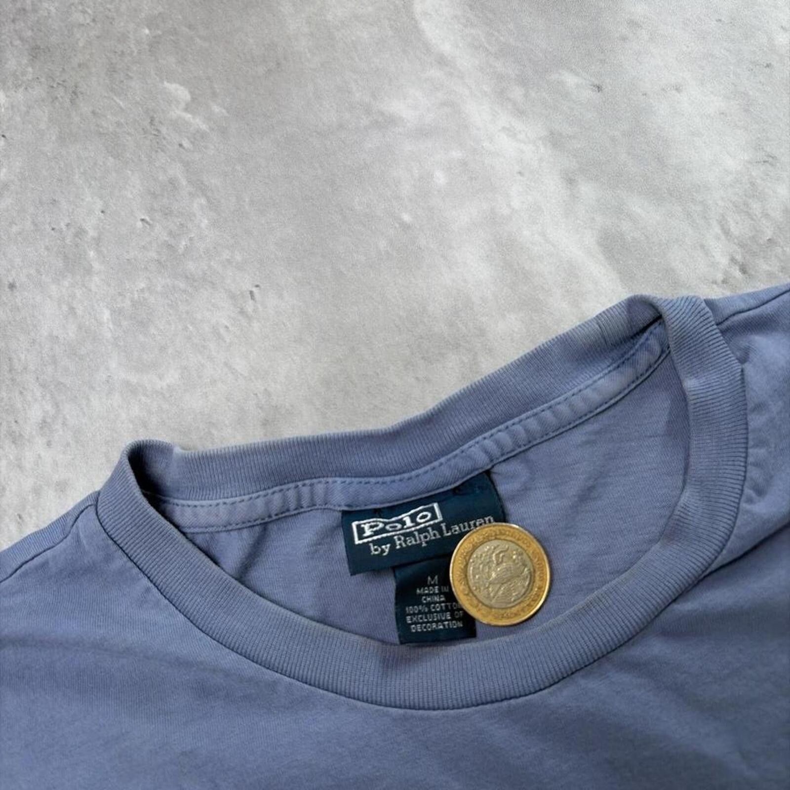 Polo Ralph Lauren Y2K Blue Polo Ralph Lauren Distressed Skater Pocket T-Shirt Size US M / EU 48-50 / 2 - 6 Thumbnail