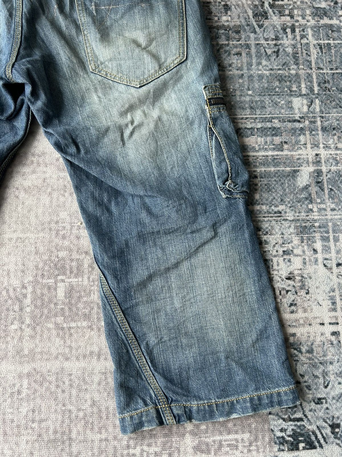 If Six Was Nine Nicole Men Distressed Cargo Jeans Size US 32 / EU 48 - 16 Thumbnail