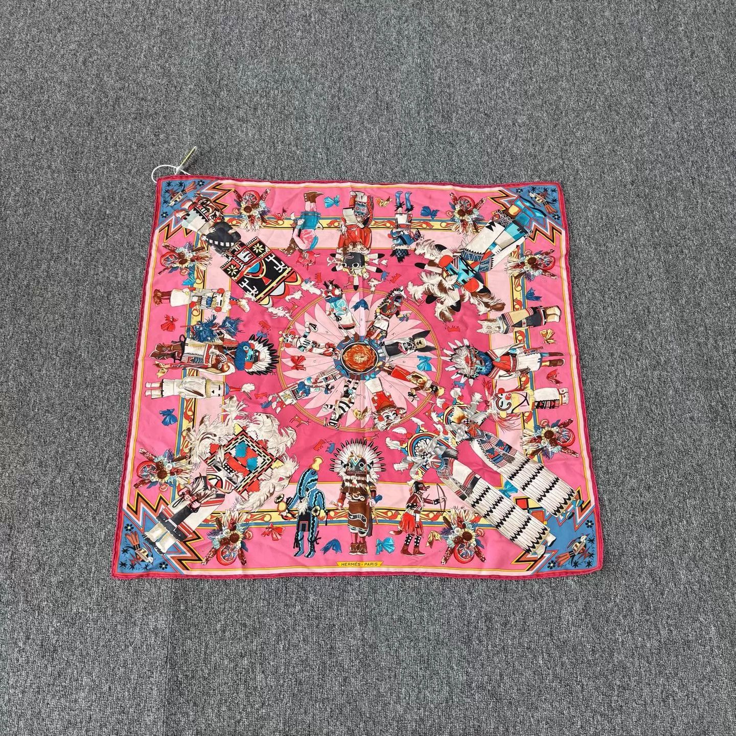 Hermes Hermes Pink Kachina Square Scarf 99 New Size ONE SIZE - 1 Thumbnail