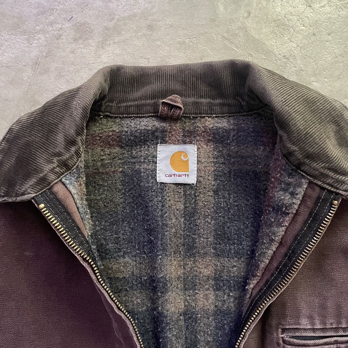 Carhartt × Vintage 90s Distressed Carhartt Detroit Jacket J43BRG Burgundy Size US L / EU 52-54 / 3 - 6 Thumbnail