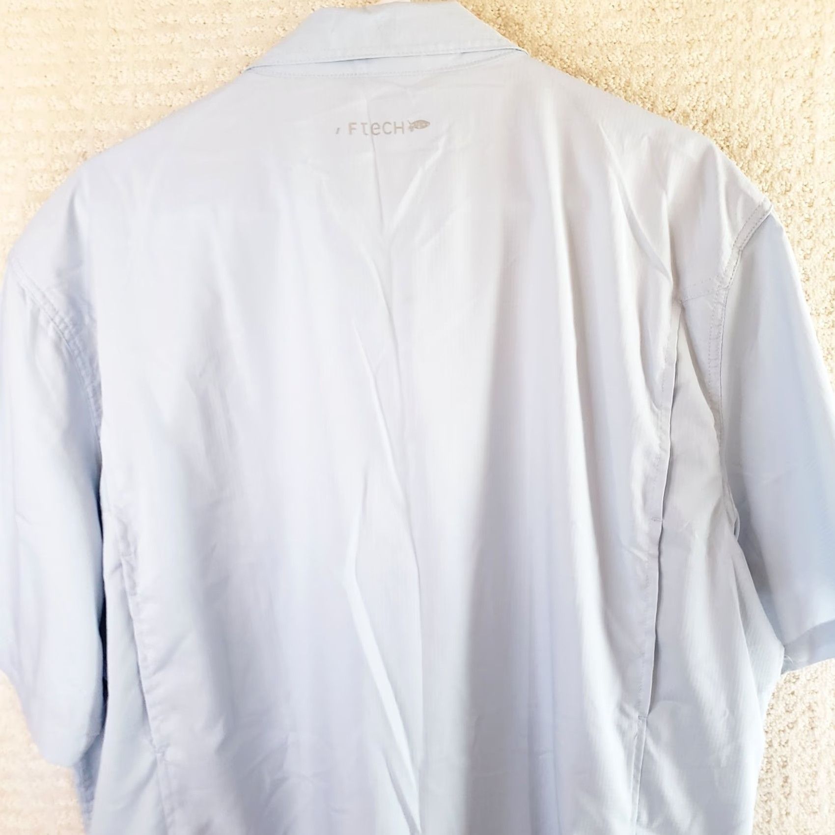 Vintage Aftco Shirt Mens 2XL Light Blue Short Sleeve Button-Down AFtech Vented Fishing Shirt Size US XXL / EU 58 / 5 - 7 Thumbnail