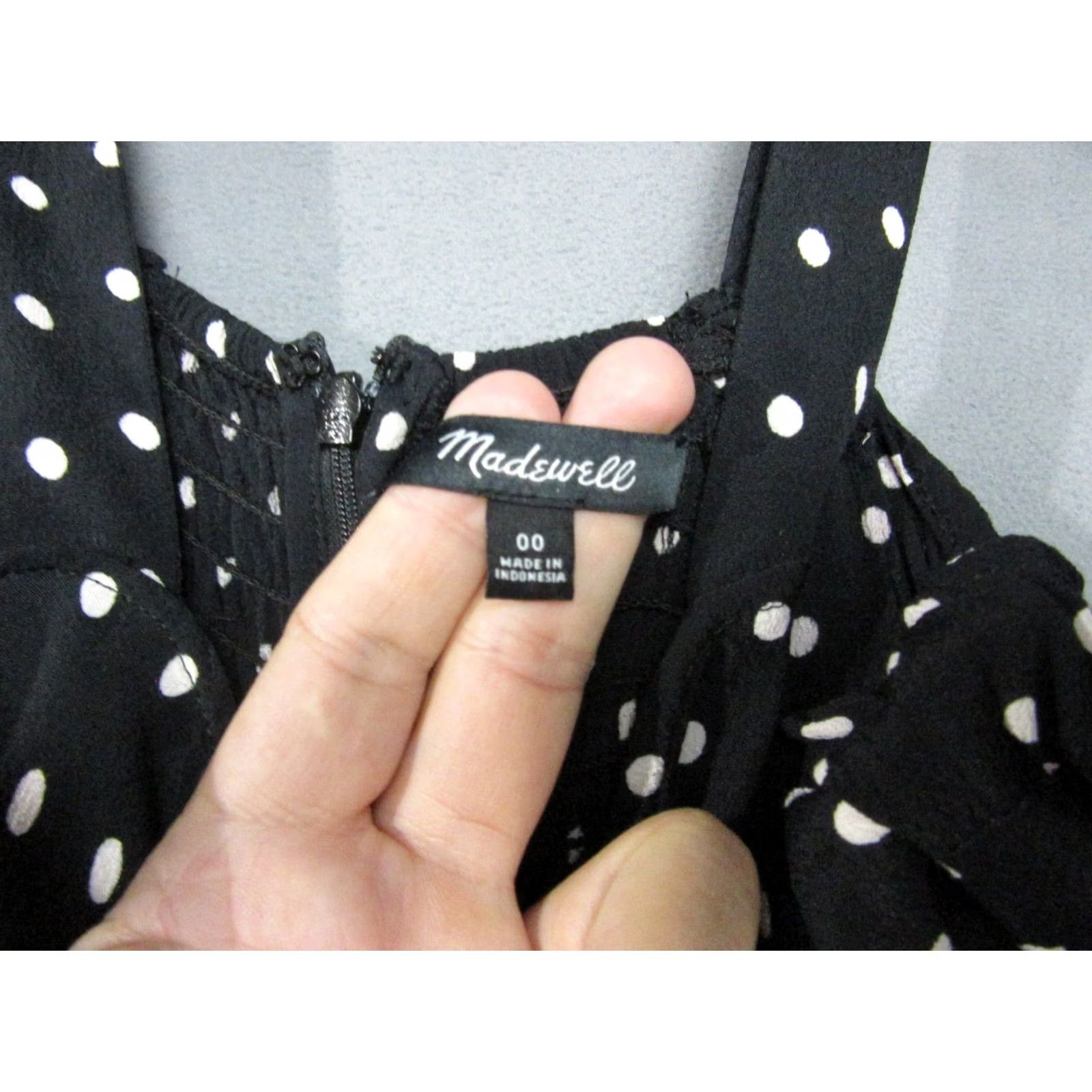 Madewell Madewell Jumpsuit Womens Black Polka Dot Viscose Square Neck Tank Wide Leg 00 Size 24" / US 00 / IT 34 - 4 Thumbnail
