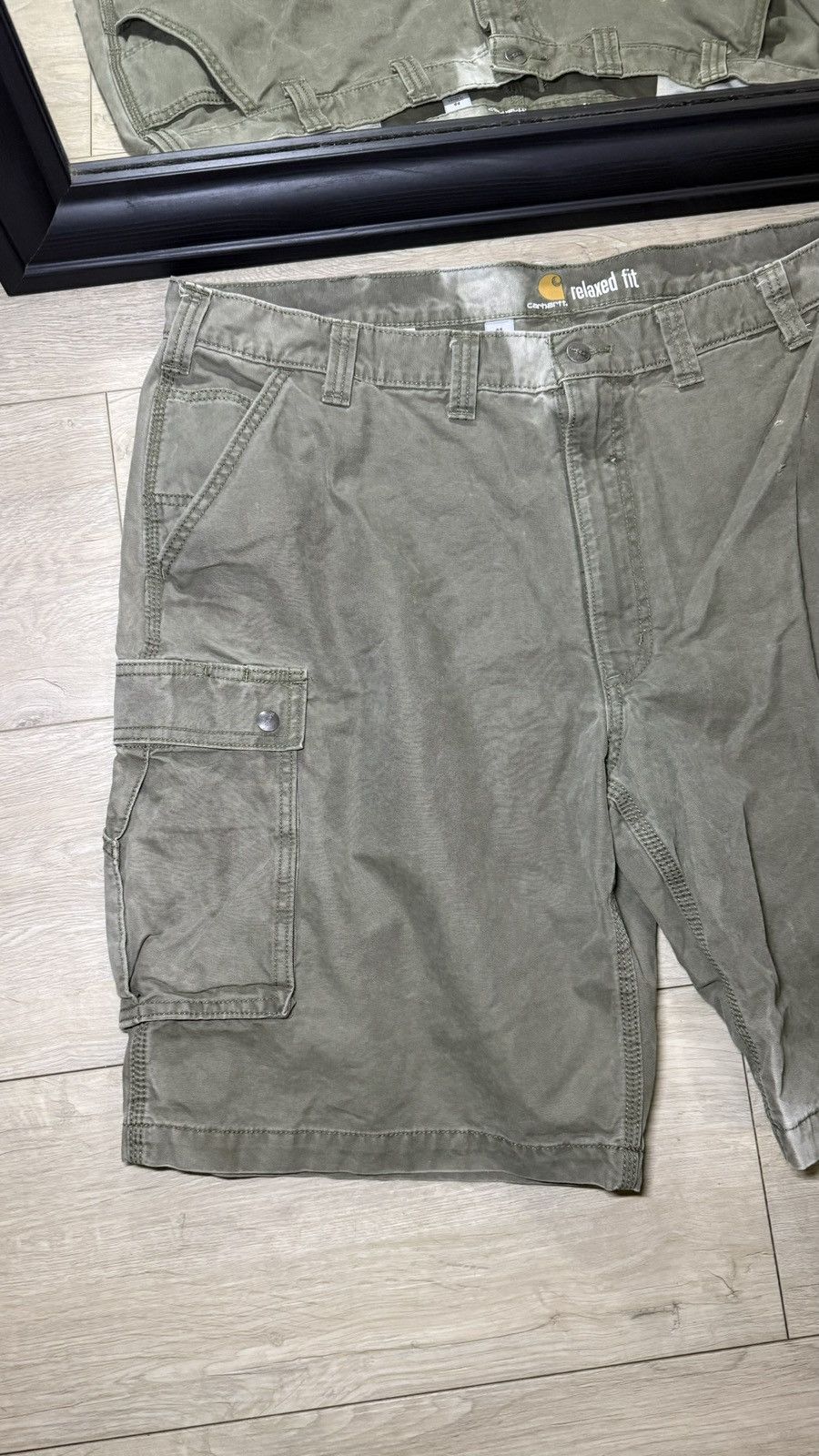 Carhartt Y2K 2000s Carhartt Olive Green Cargo Carpenter Shorts Size US 44 / EU 60 - 4 Thumbnail