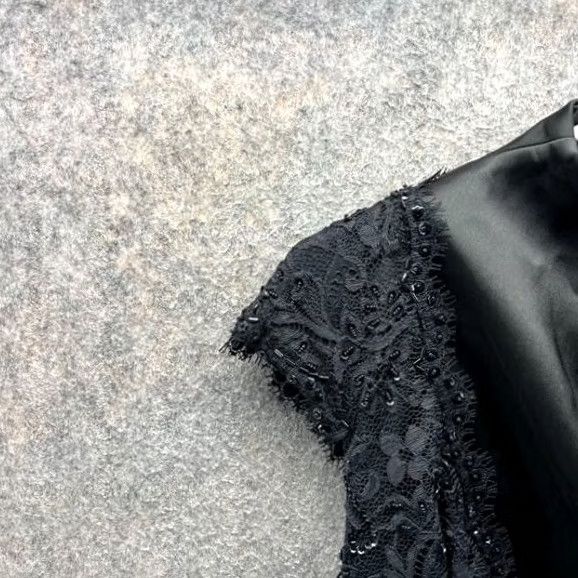 Tadashi Shoji Tadashi Shoji Dress Women 6 Black Sleeveless Sequin Beaded Collared Tiered Sheath Party Cocktail Wedding 6 Womens Black Satin Polyester Size M / US 6-8 / IT 42-44 - 6 Thumbnail