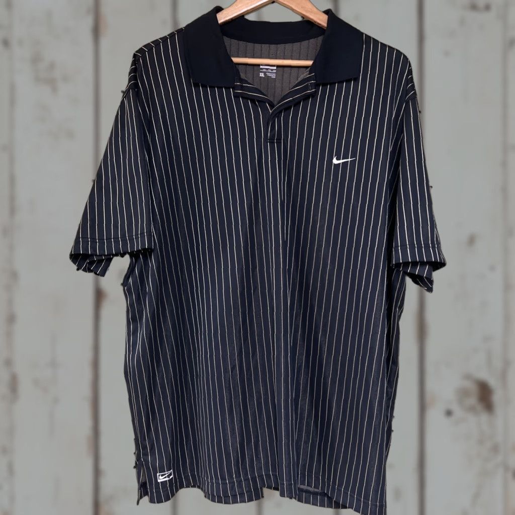 Nike Nike Performance Polo Shirt Mens 2XL Black Gold Tone Striped Short Sleeve Shirt Size US XXL / EU 58 / 5 - 1 Thumbnail