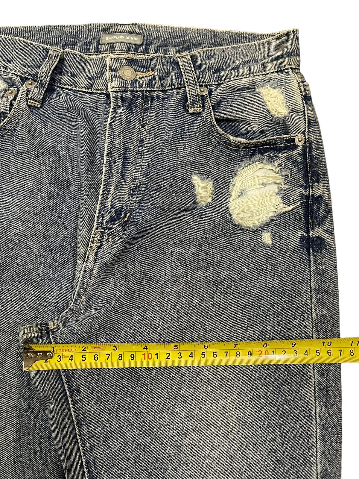 If Six Was Nine Vintage Japanese Brand Blue Wash Distressed Flare Jeans Size US 28 / EU 44 - 12 Thumbnail