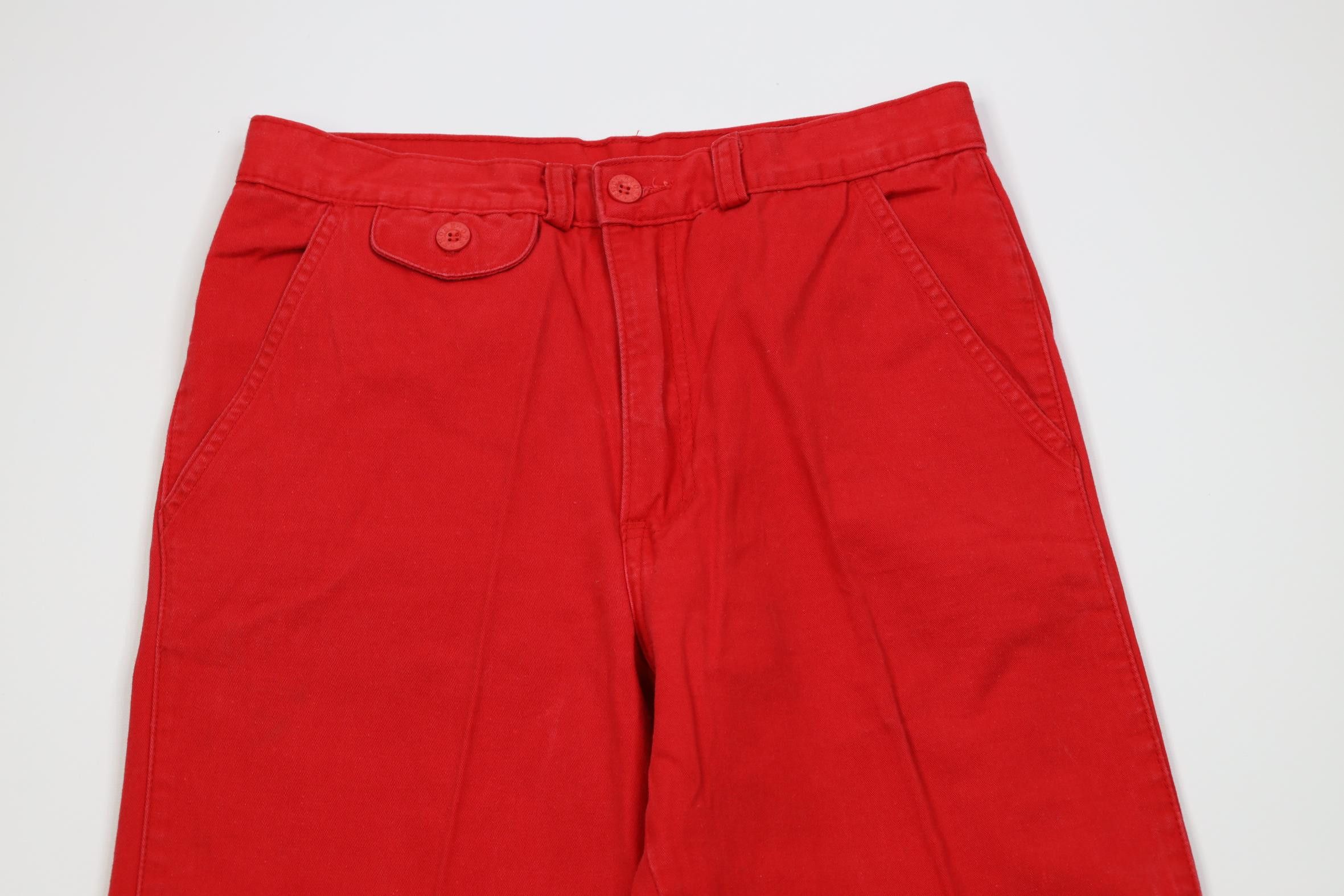 Vintage Vintage 70s Streetwear Wide Leg Chino Pants Red Cotton Size US 29 - 2 Thumbnail