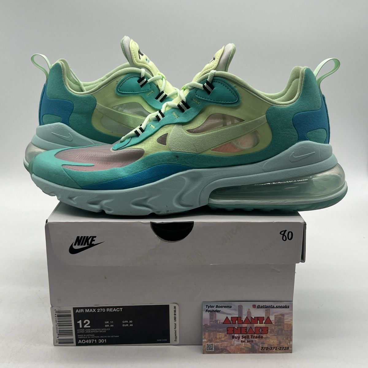 Nike Air max 270 react psychedelic art Size US 12 / EU 45 - 1 Thumbnail