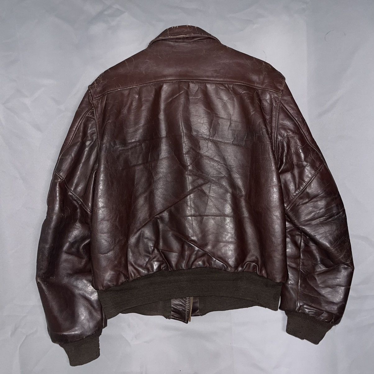 Aero Leathers Grais 1950s Vintage Genuine Horsehide A2 Flight Jacket y2k Size US S / EU 44-46 / 1 - 2 Thumbnail