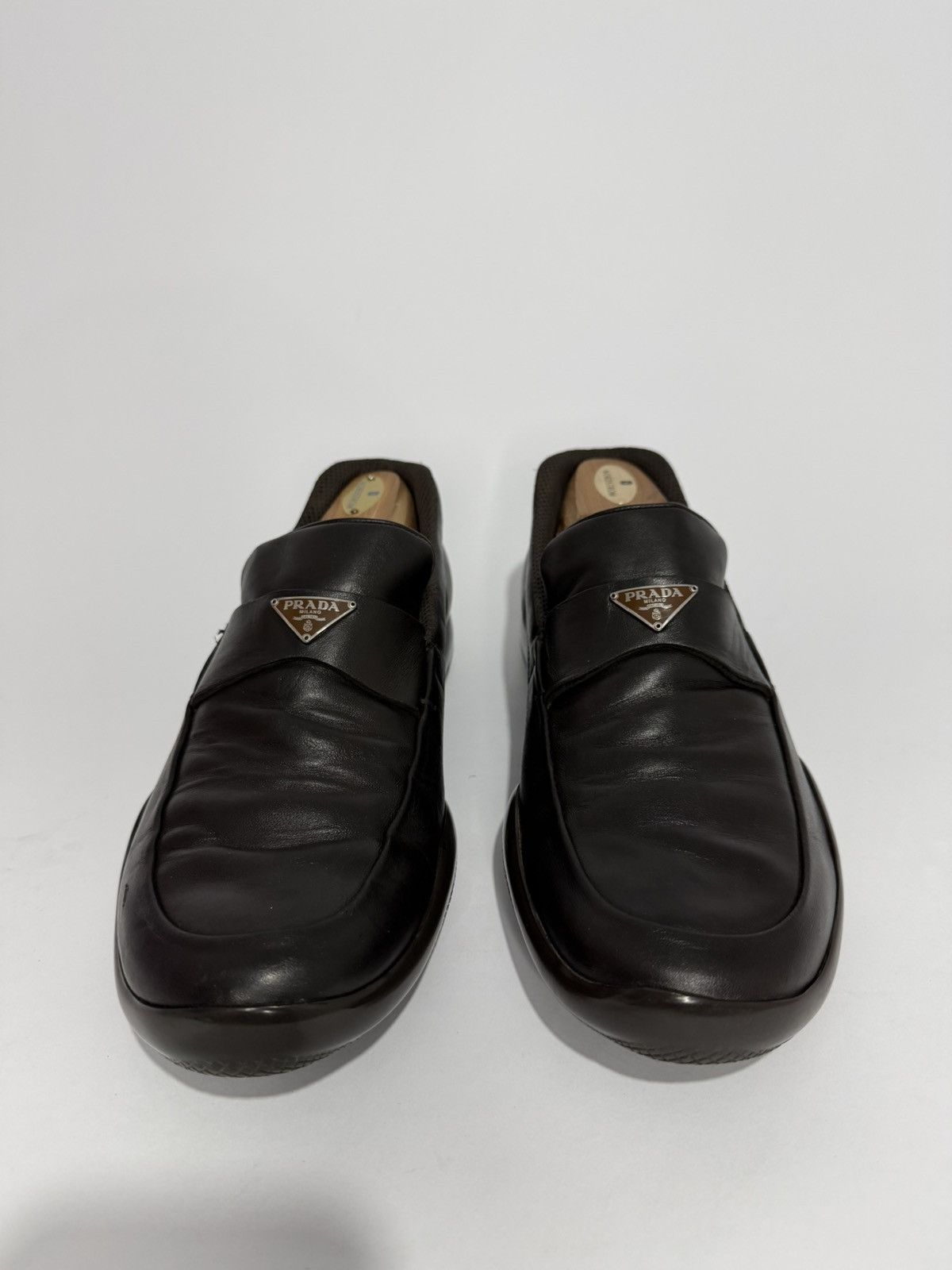 Prada Prada Sport Brown Leather Slip On Loafers Size 8.5 US Size US 8.5 / EU 41-42 - 3 Thumbnail