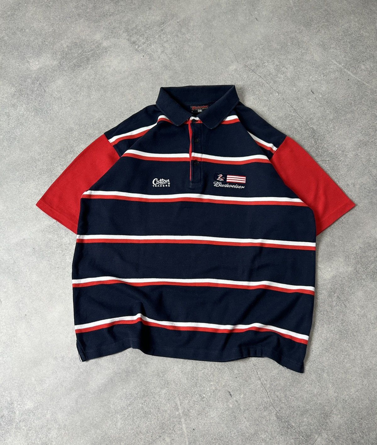 Cotton Traders Cotton traders x Budweiser striped rugby polos mens Size US L / EU 52-54 / 3 - 1 Thumbnail