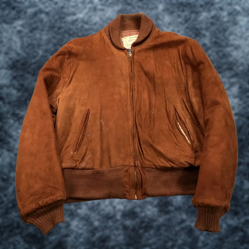 Vintage VINTAGE Penneys Jacket Brown Suede Leather Bomber 42 Mens 50s Zip DuPont Quilon Size US XS / EU 42 / 0 - 1 Thumbnail