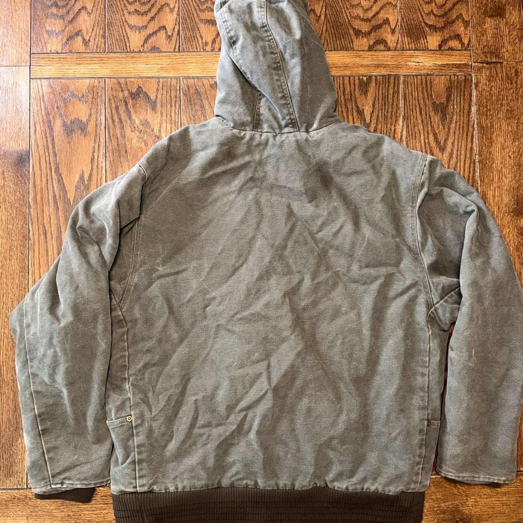 SafTbak VINTAGE SafTbak Mens Large Fleece Quilted Lined Hooded Canvas Cotton Barn Jacket Size US L / EU 52-54 / 3 - 7 Thumbnail