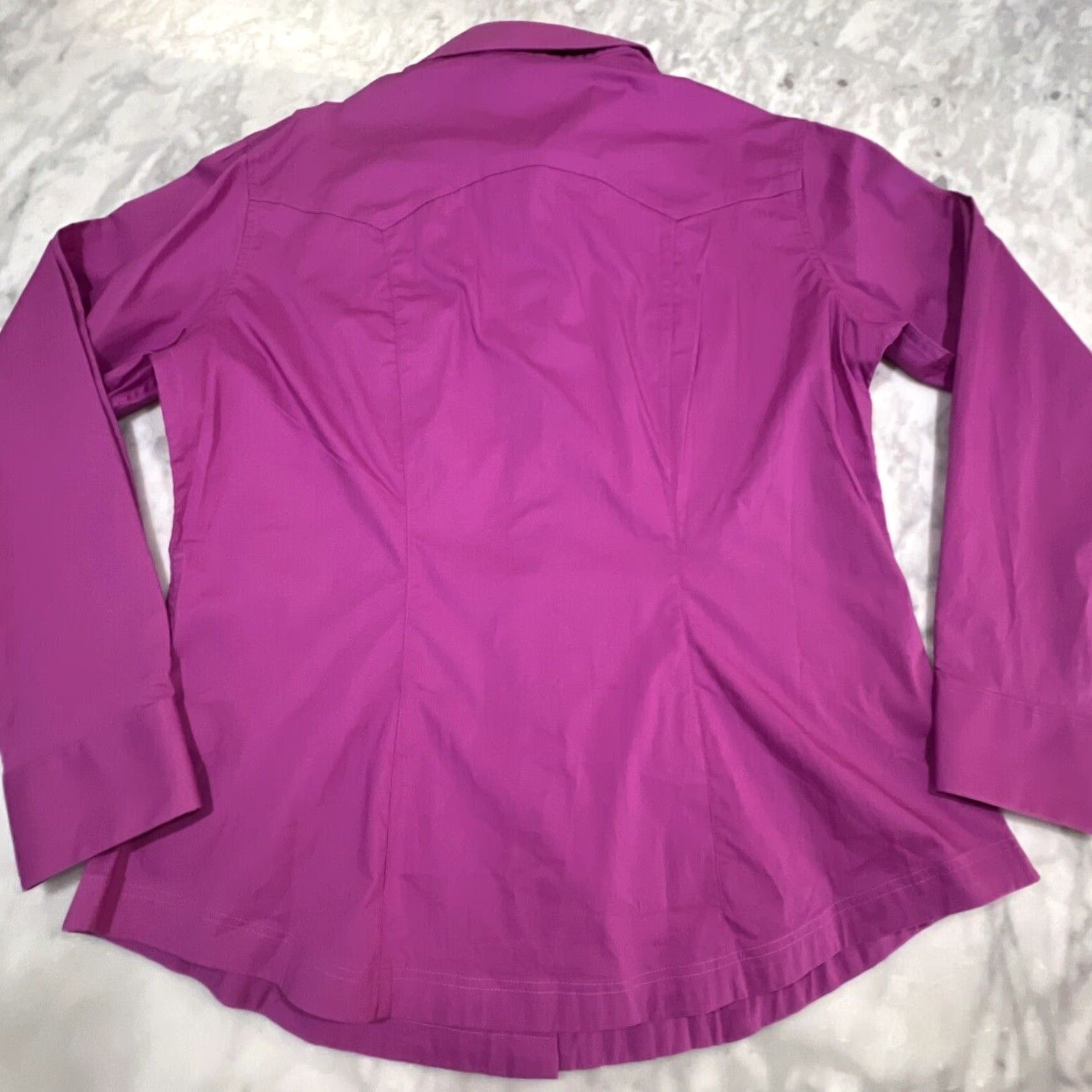 Vintage Panhandle Western Pearl Snap Shirt Women’s XL Fuchsia Long Sleeve Fitted Go West - Cotton Blend Western Shirt Ladies XL Button-Up with Pockets Size XL / US 12-14 / IT 48-50 - 7 Thumbnail