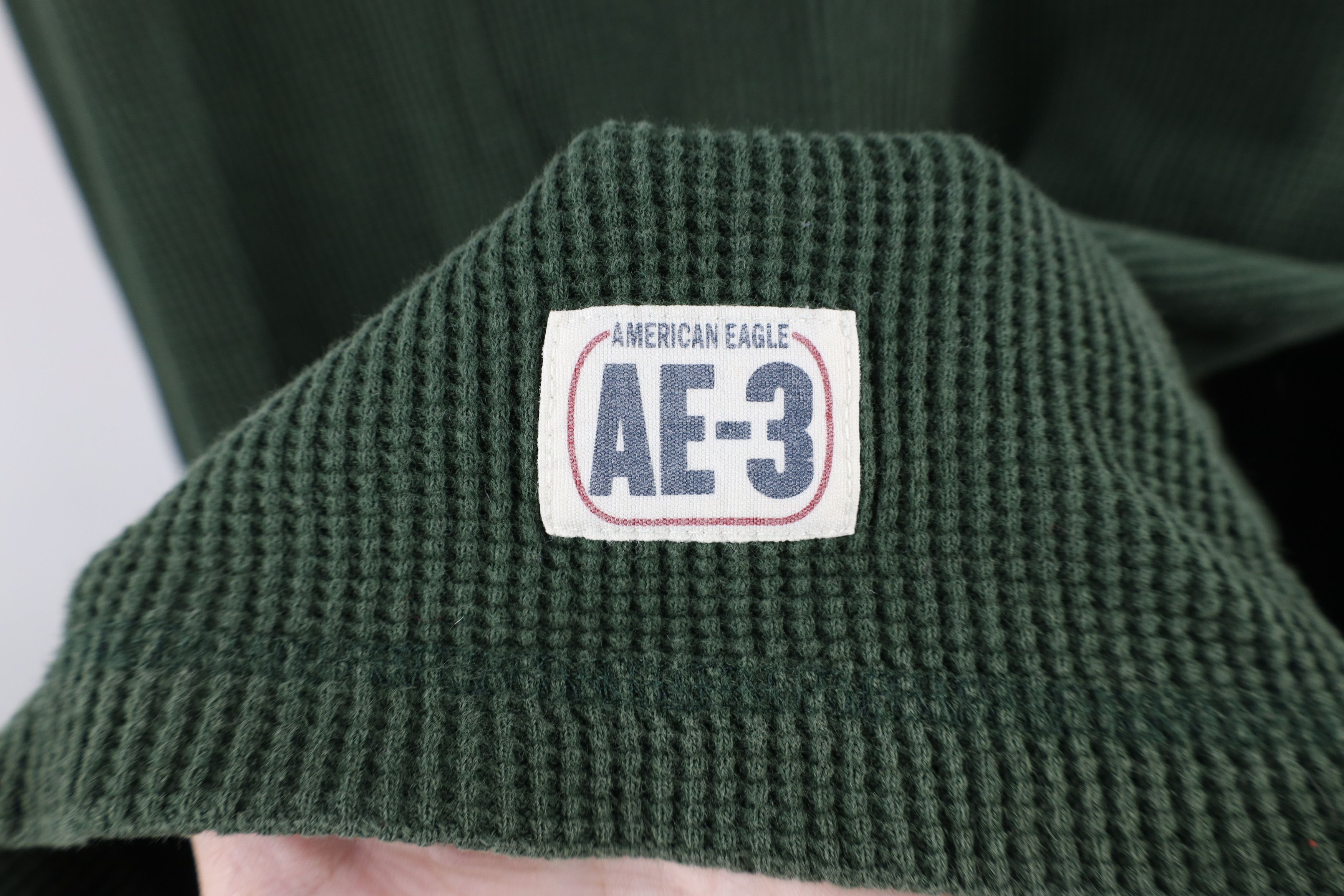American Eagle Outfitters × Vintage Vintage 90s Y2K American Eagle Waffle Knit T-Shirt Green Size US XL / EU 56 / 4 - 4 Thumbnail