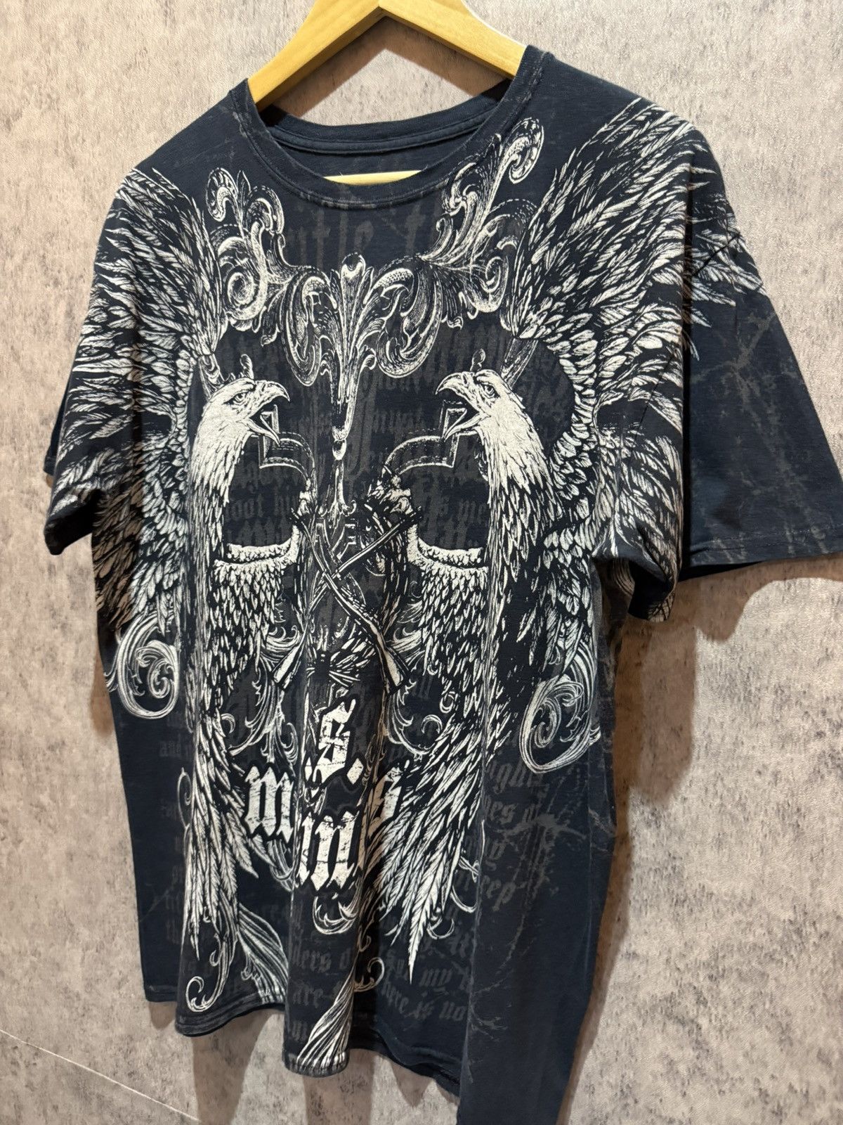 Affliction Y2k Apprime Double Eagle Gothic Insane AOP Tshirt Size US L / EU 52-54 / 3 - 6 Thumbnail