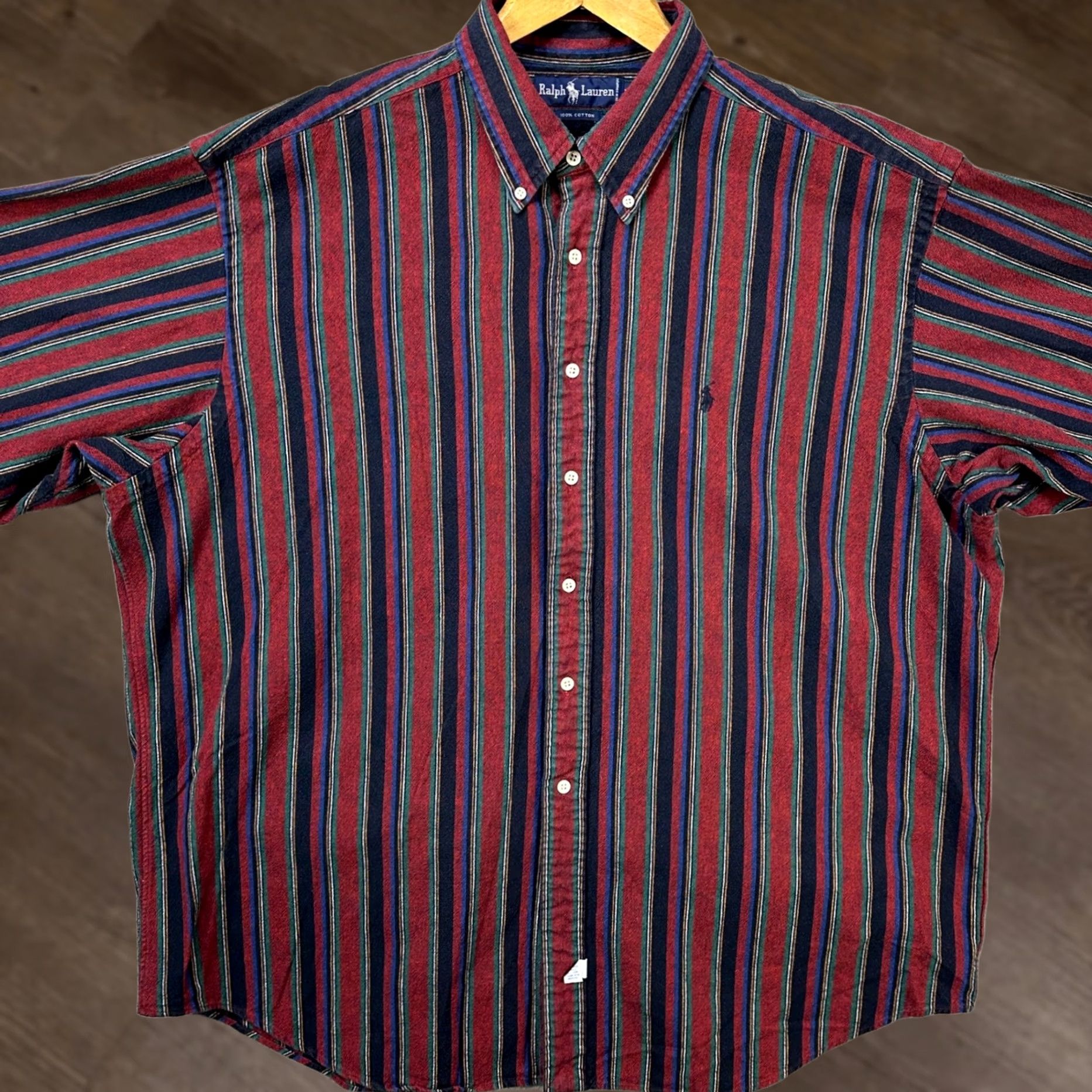 Ralph Lauren Ralph Lauren Shirt Button Down Men 2XL Red Blue Vertical Stripe Long Sleeve Pony Size US XXL / EU 58 / 5 - 1 Thumbnail