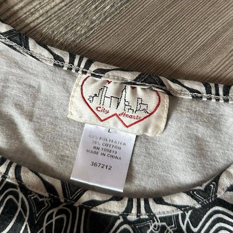 Other city hearts black white swirl bohemian long sleeve shirt Size L / US 10 / IT 46 - 3 Thumbnail