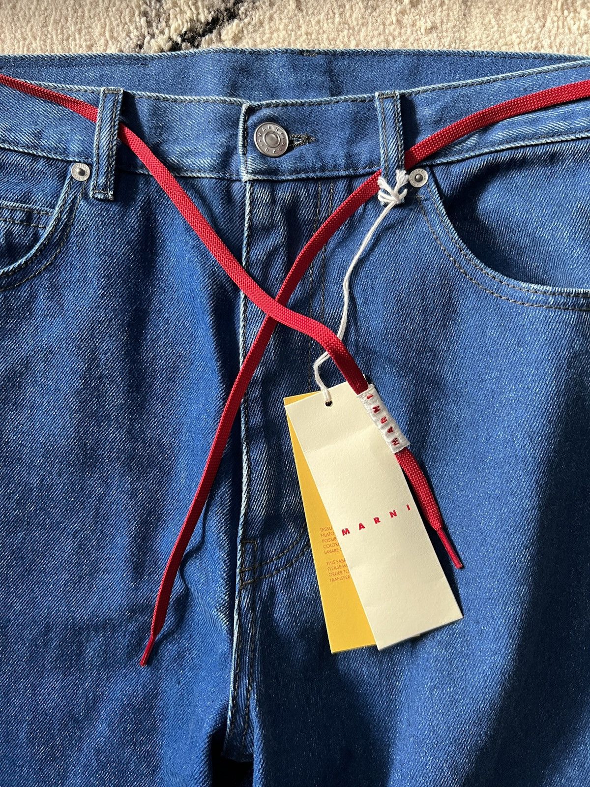 Marni MARNI Wide Leg Bleached Coated Denim Size 32 Size US 32 / EU 48 - 2 Thumbnail