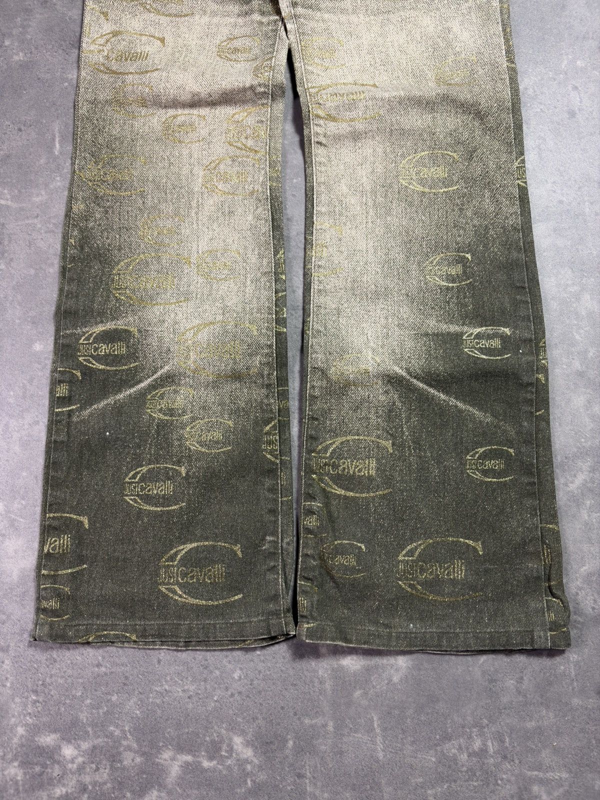Just Cavalli 00s Just Cavalli Propaganda Multilogo Monogram Flared Jeans Size US 28 / EU 44 - 5 Thumbnail