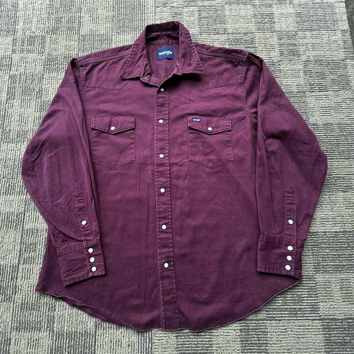 Wrangler Vintage Wrangler Brushpopper Pearl Snap Western Shirt Maroon Size US XL / EU 56 / 4 - 1 Thumbnail