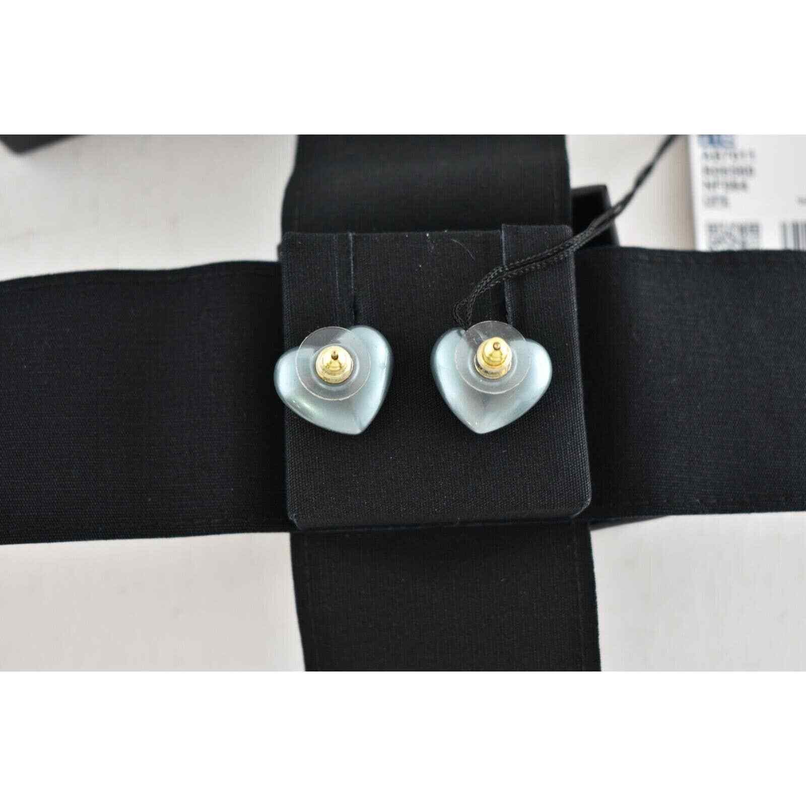 Chanel Chanel Heart Shape Pearly Blue Gold Crystal Stud Earrings Size ONE SIZE - 10 Thumbnail