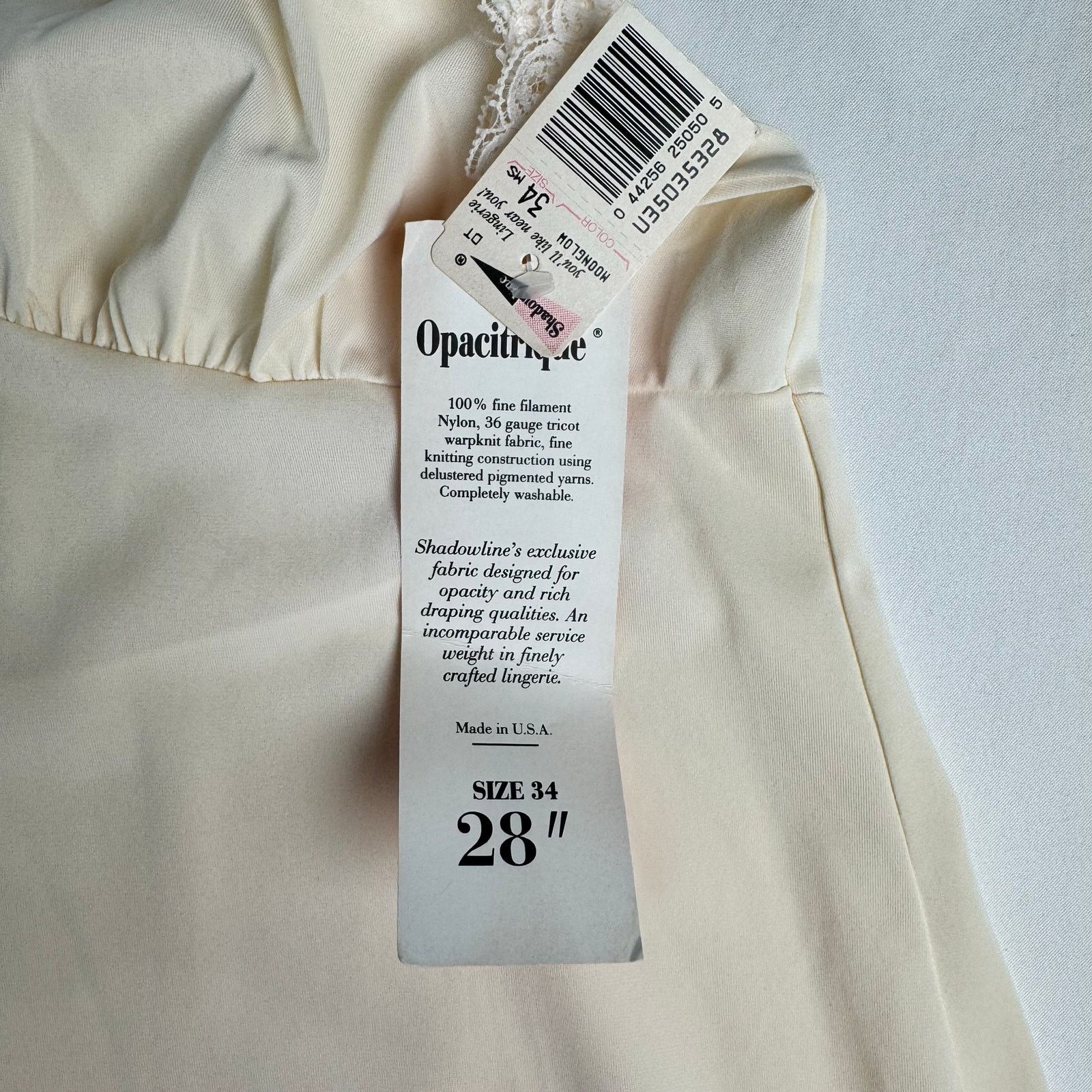 Vintage Vintage Shadowline Opacitrique Ivory Full Slip Dress Lace 34 Size S / US 4 / IT 40 - 5 Thumbnail
