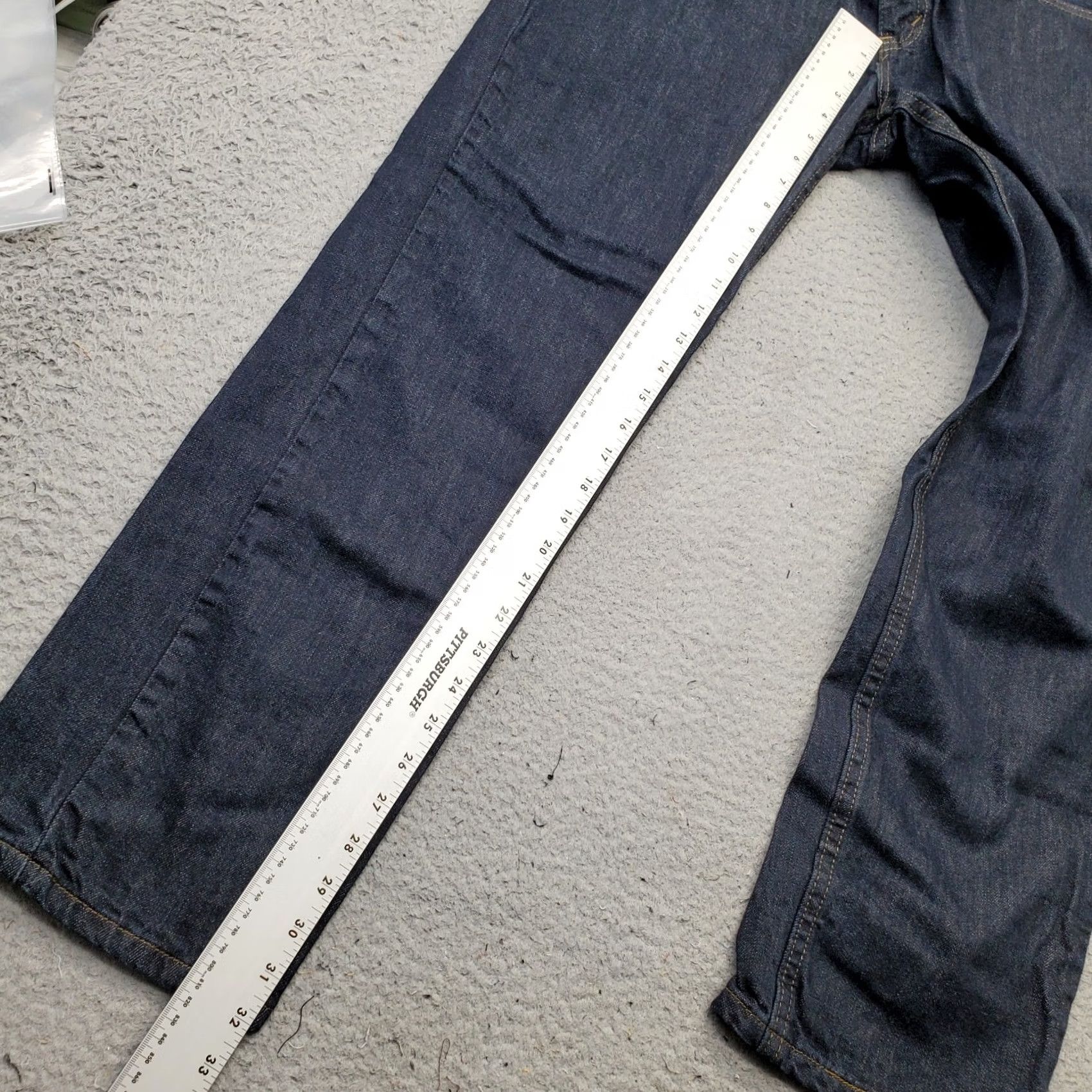 Vintage Urban Pipeline Jeans Mens 34 Navy Denim Regular Fit Dark Wash Straight Leg Jeans Size US 34 / EU 50 - 4 Thumbnail