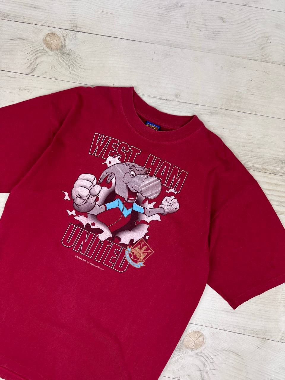Vintage West Ham United Nutmeg Mills Breakthrough T Shirt 90s Size US XL / EU 56 / 4 - 3 Thumbnail
