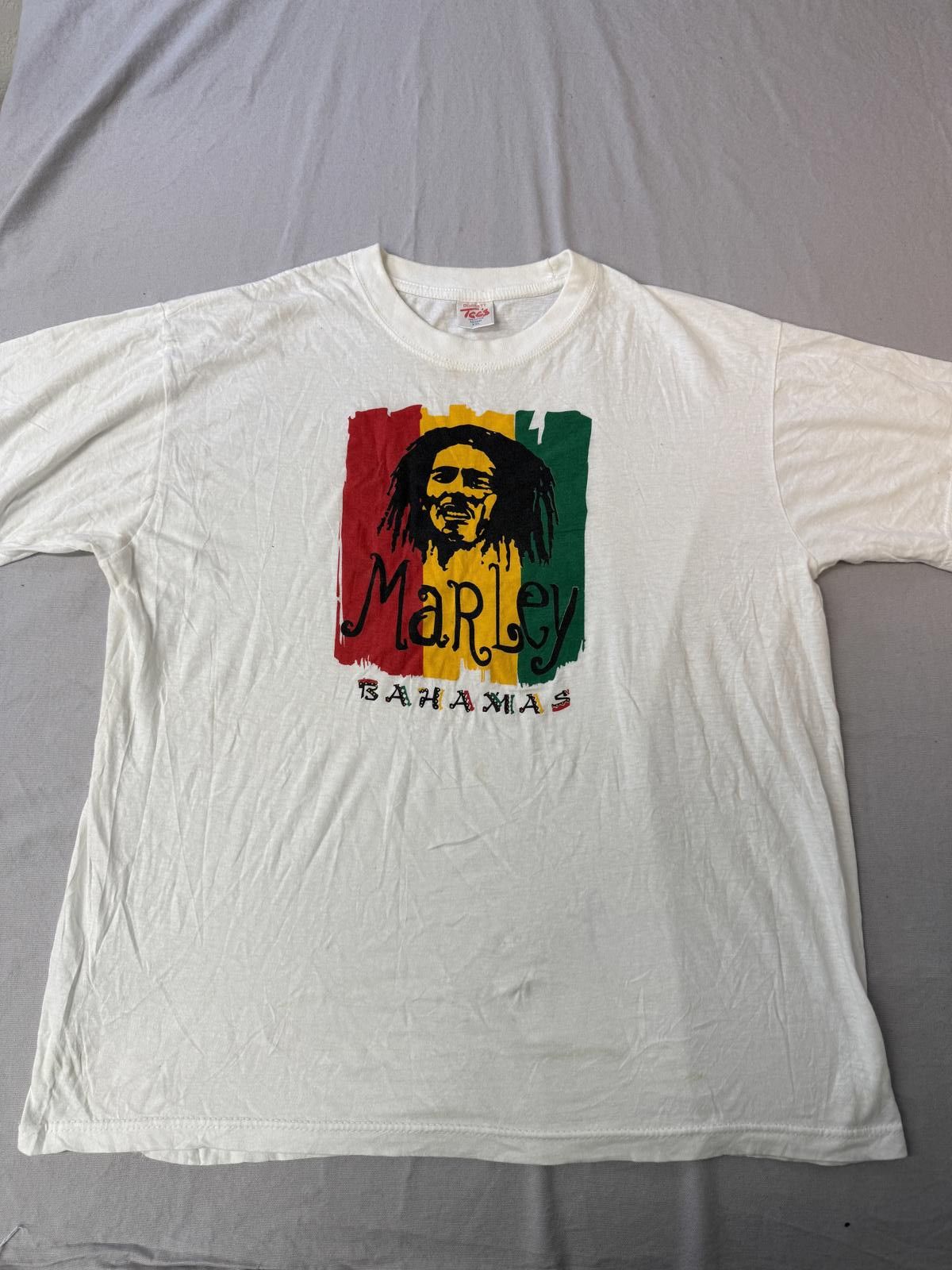 Designer VTG Bob Marley T-shirt Bahamas Rasta Flag Tee - XXL Size US XXL / EU 58 / 5 - 1 Thumbnail