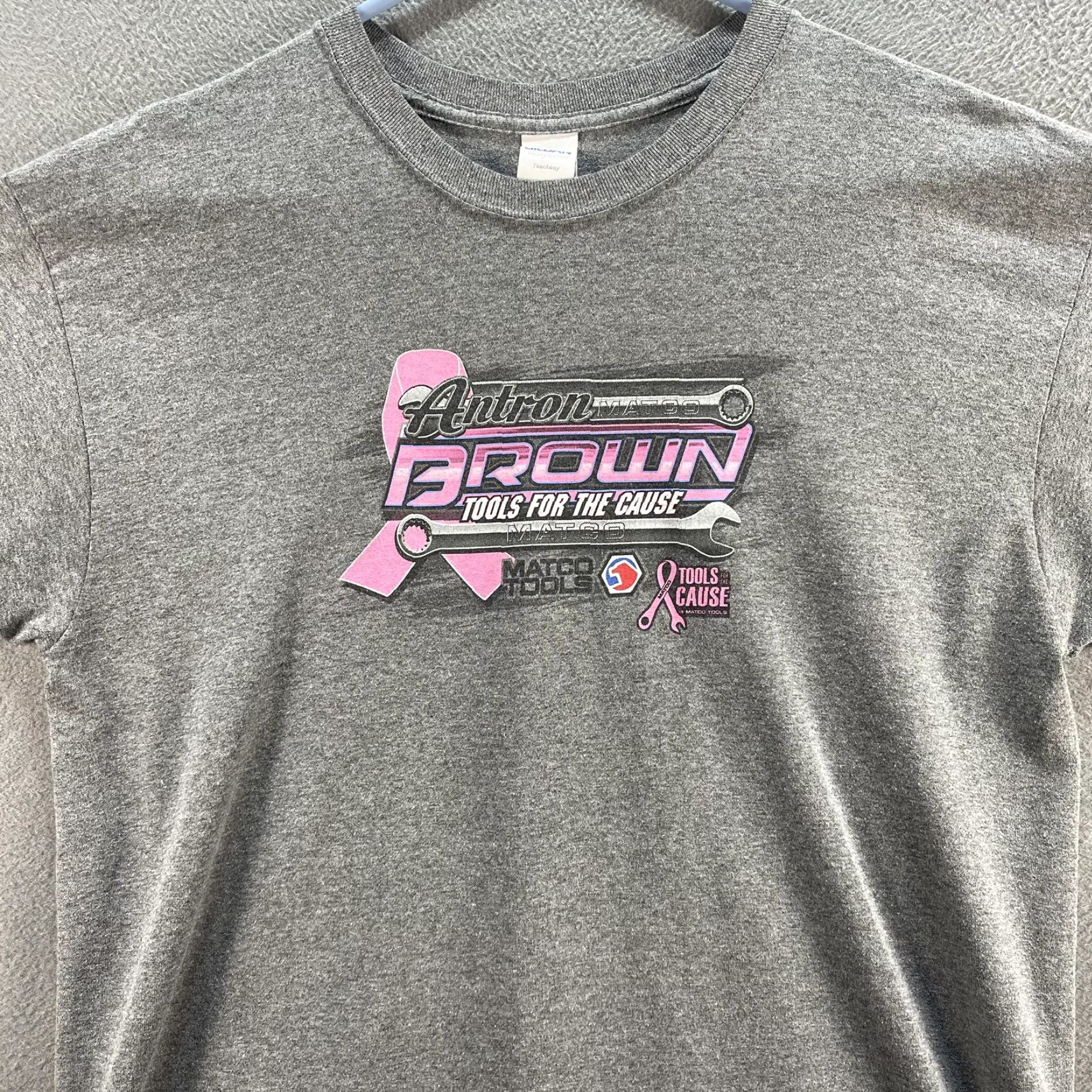 Gildan VINTAGE Antron Brown Shirt Mens Large Gray Tools for the Cause Racing Matco Promo Tee Size US L / EU 52-54 / 3 - 2 Thumbnail