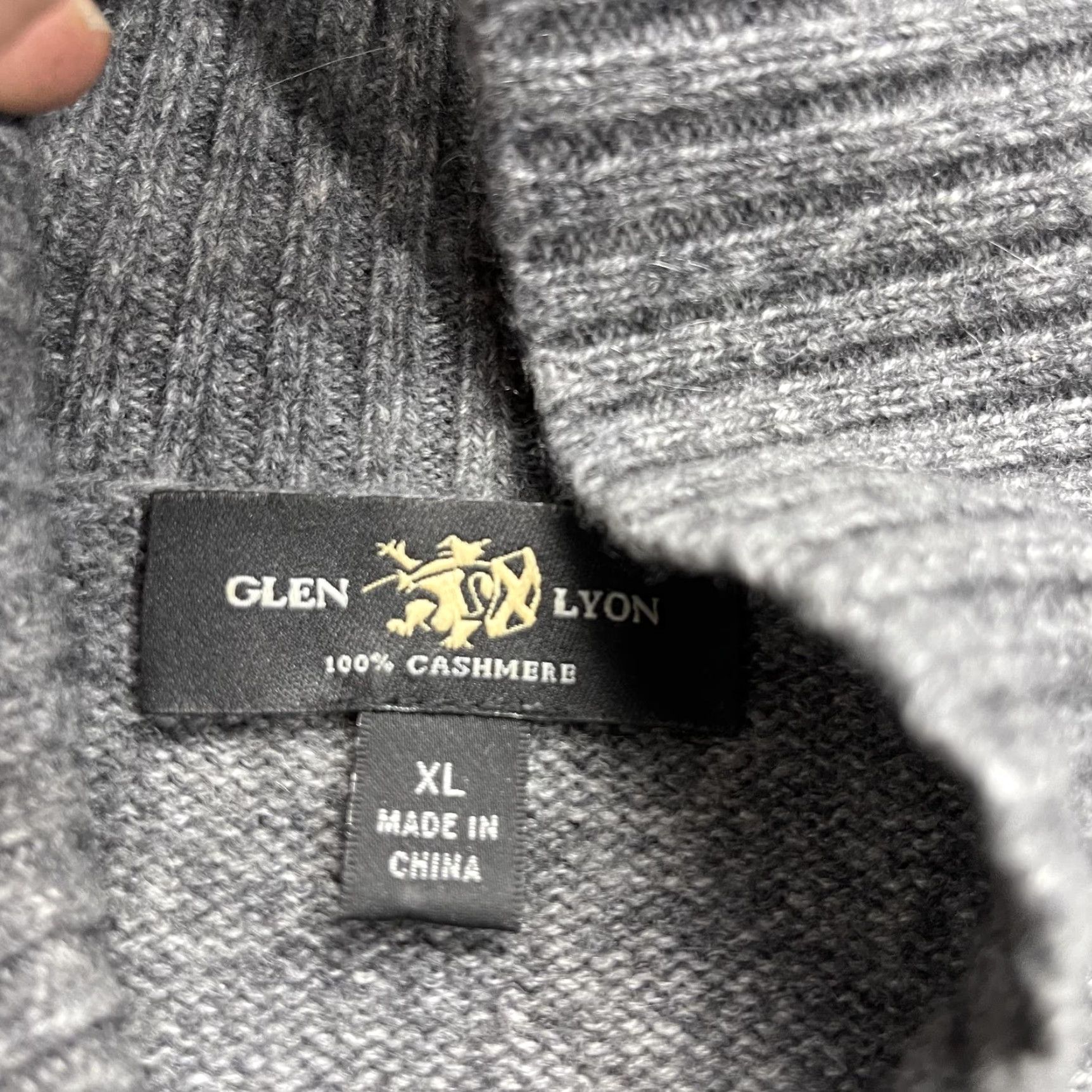 Vintage Glen Lyon Sweater Mens XL Gray 100% Cashmere Mock Neck Pullover Knit Long Sleeve Casual Winter Modern Preppy Womens? Size US XL / EU 56 / 4 - 4 Thumbnail