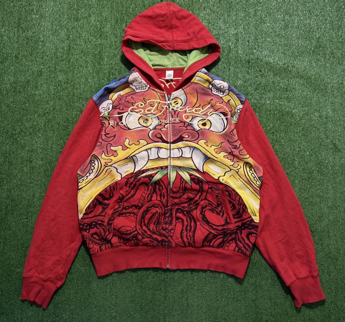 Ed Hardy Vintage Ed Hardy by Christian Audigie Zip Hoodie Y2K Dragon Size US XL / EU 56 / 4 - 1 Thumbnail