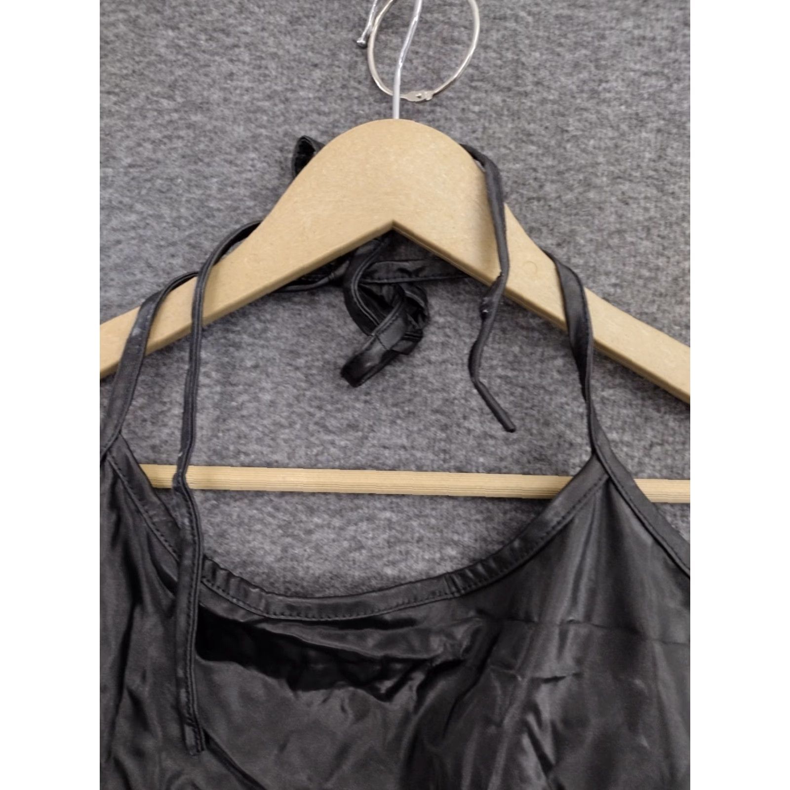 Vintage Codigo Women's One Piece Swimsuit Black Faux Leather Cut Out Sides Size M Size ONE SIZE - 7 Thumbnail