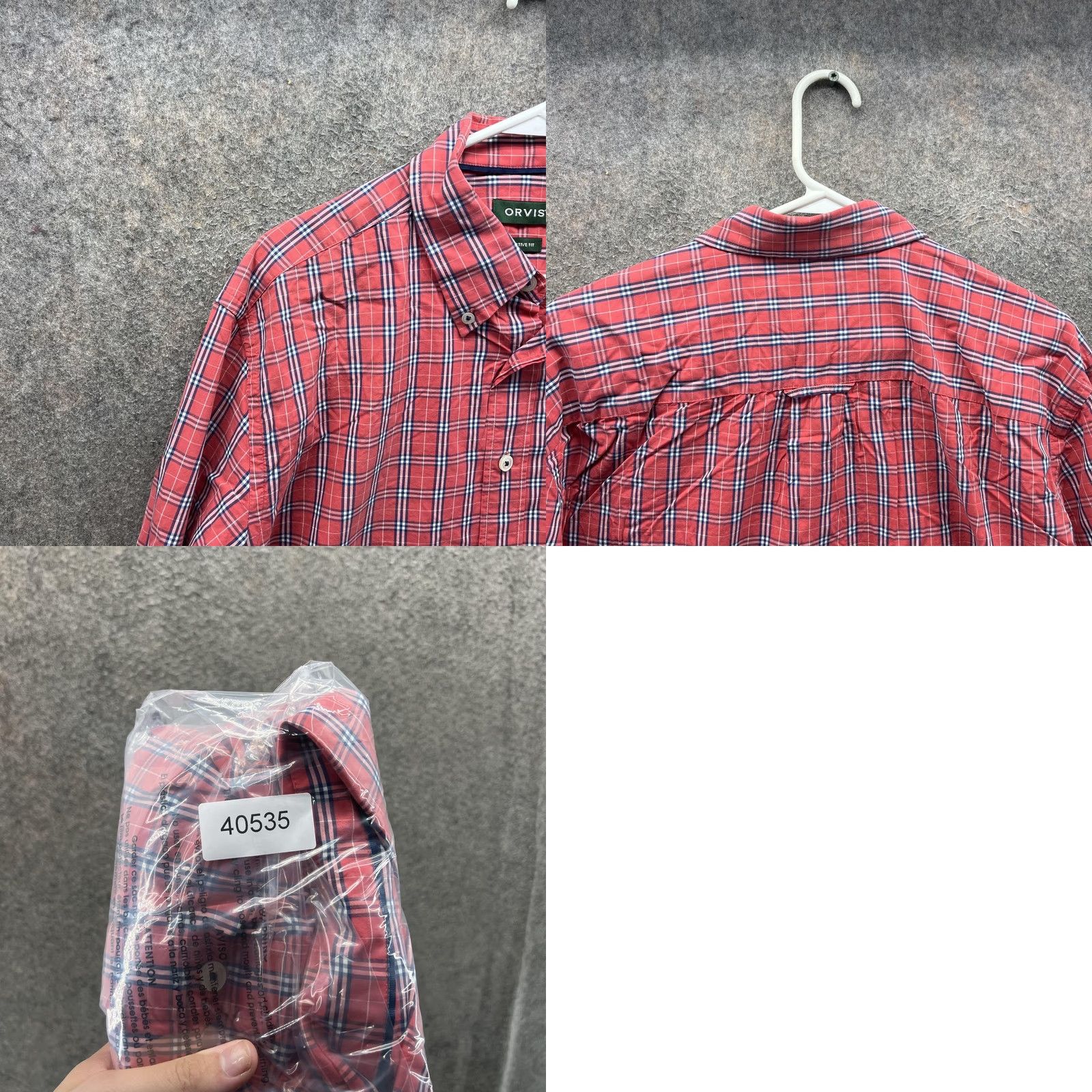 Orvis Orvis Shirt Mens Large Red Plaid Long Sleeve Button Front Casual Active Fit Size US L / EU 52-54 / 3 - 8 Thumbnail