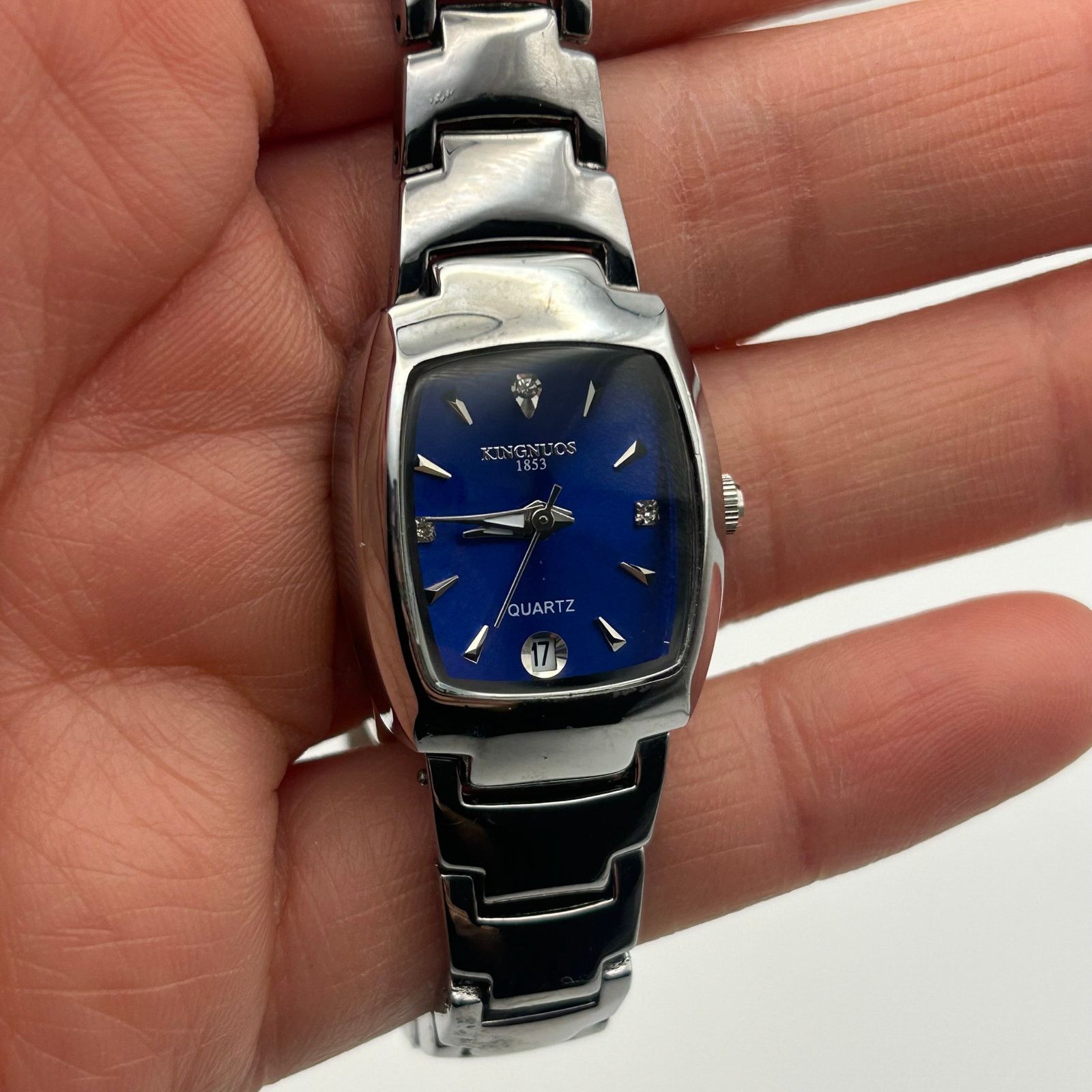 Other Kingnuos 1853 Diamond Accent Silver Blue Dial Watch Size ONE SIZE - 7 Thumbnail