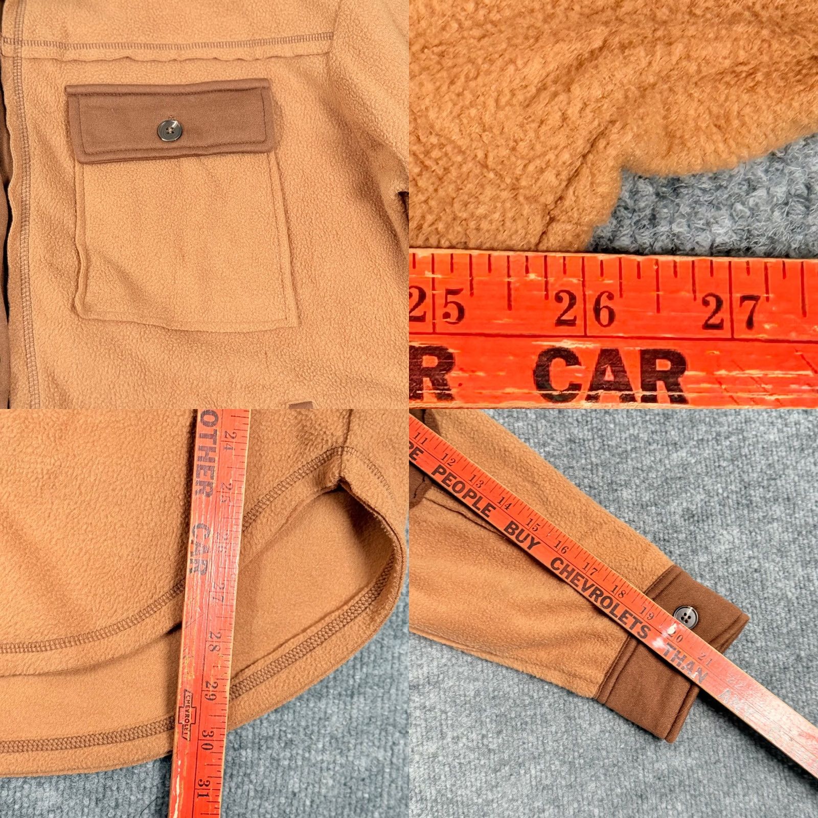 Vintage La Miel Fleece Shirt Jacket Shacket Oversized Button Up Brown Pockets Elbow Patch Casual Womens S Size S / US 4 / IT 40 - 8 Thumbnail